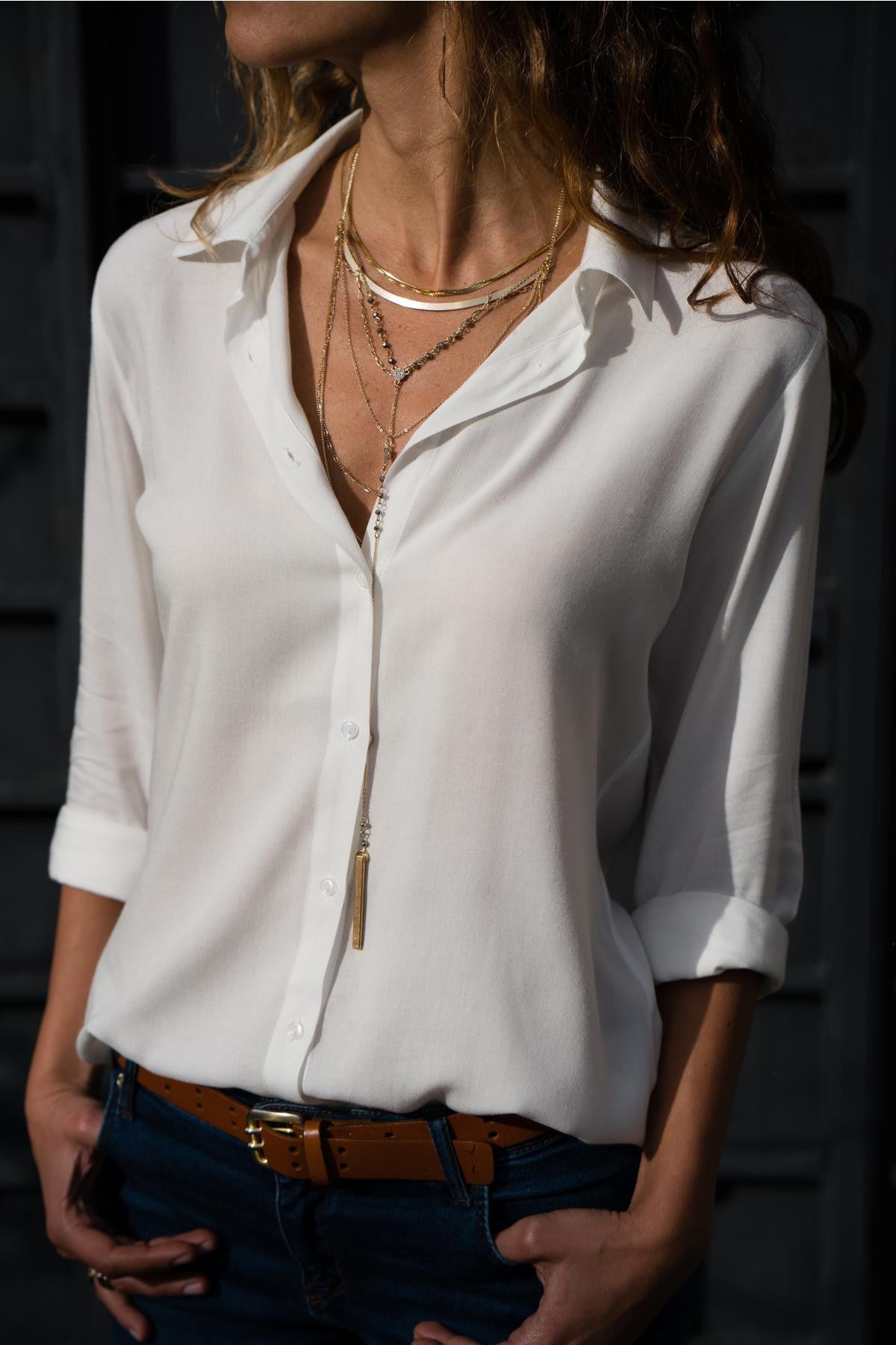Camicia elegante donna maniche lunghe - Francesca